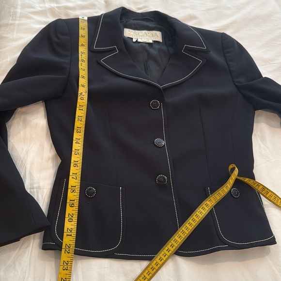 Escada Margaretha Ley black with white stitching dress and a blazer very classy - Picture 13 of 14